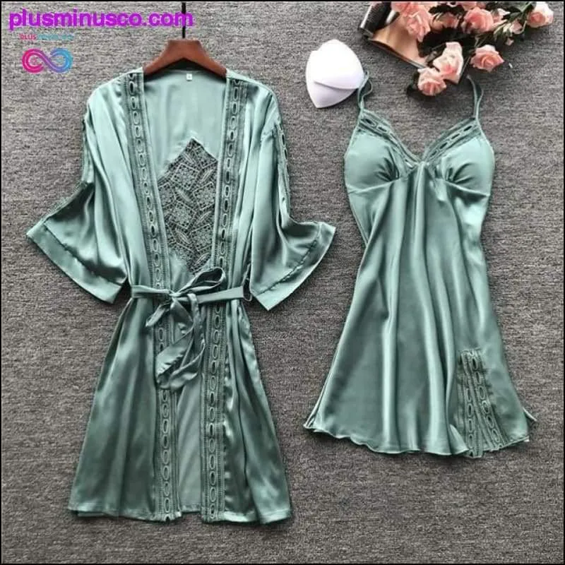 Robe & Gown Sets Sexy Lace Sleep Lounge Pijama