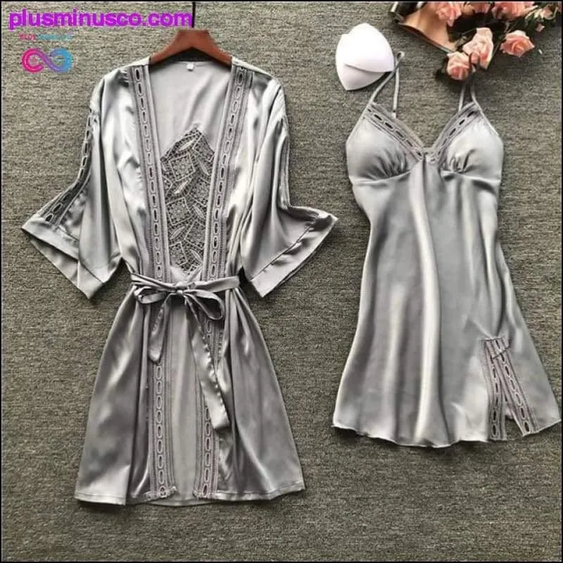 Robe & Gown Sets Sexy Lace Sleep Lounge Pijama