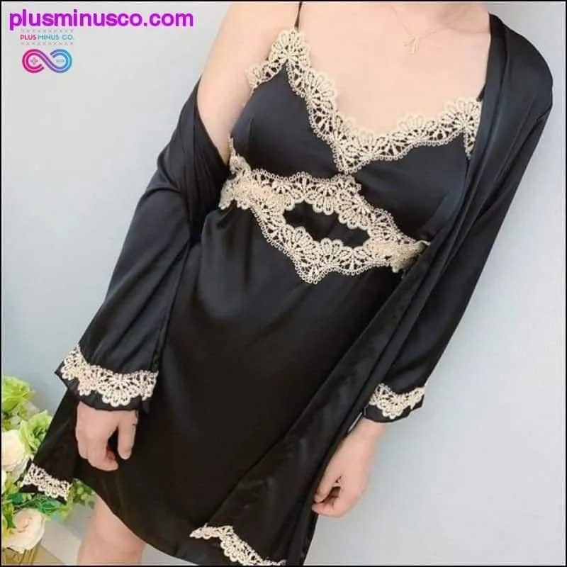 Robe & Gown Sets Sexy Lace Sleep Lounge Pijama