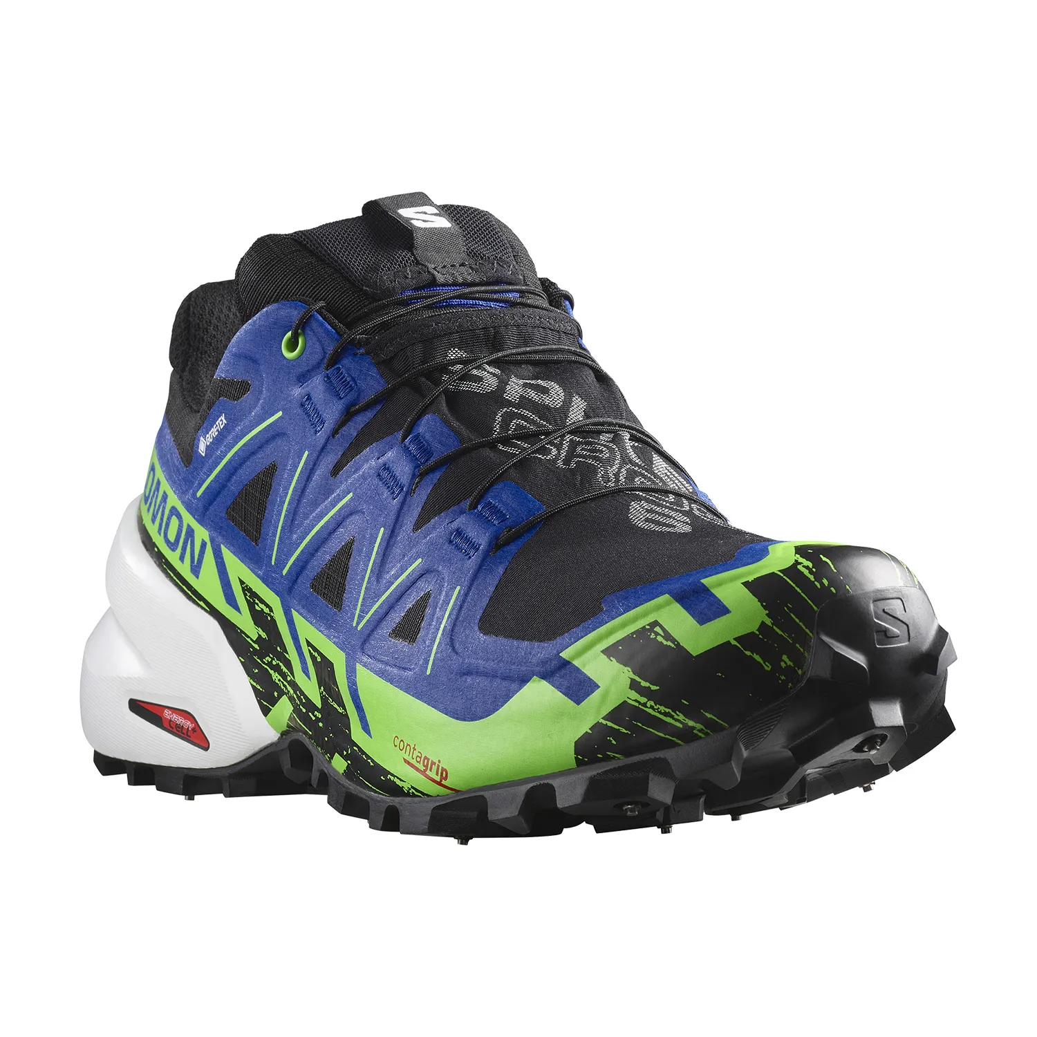 Salomon Spikecross 6 GTX  Black/Surf The Web/Green Gecko