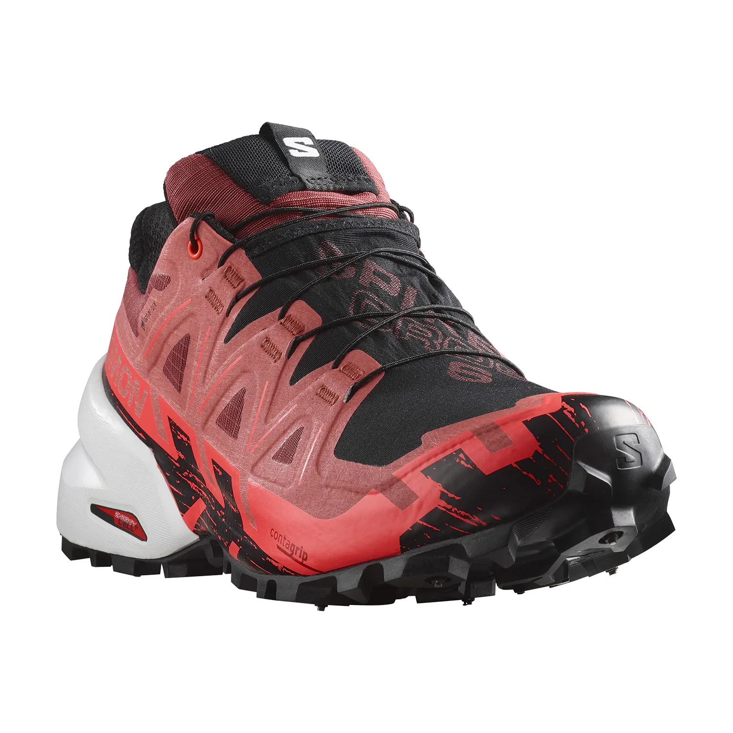 Salomon Spikecross 6 GTX  Cow Hide/Black/Fiery Coral