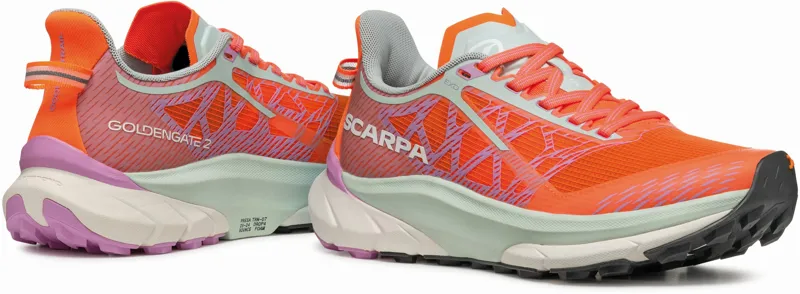 Scarpa Womens Golden Gate 2 ATR Running Shoe - Orange Fluo-Orchid