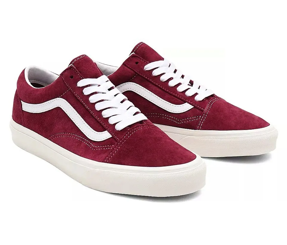 shoes Vans Old Skool - Pig Suede/Pomegranate/Snow White