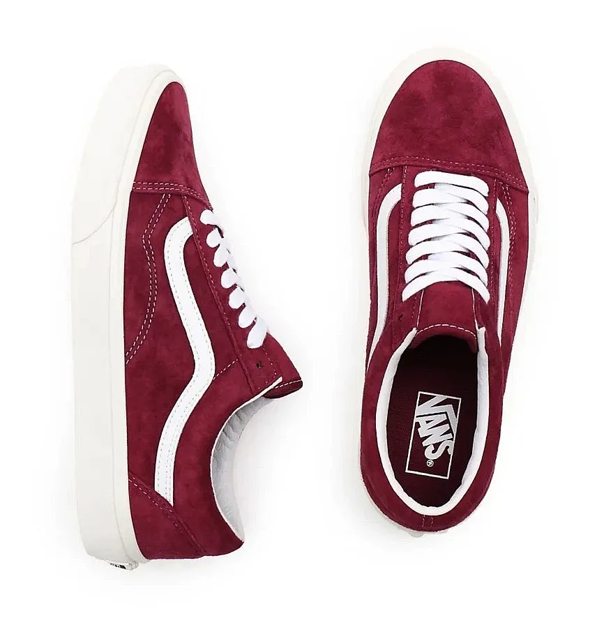 shoes Vans Old Skool - Pig Suede/Pomegranate/Snow White