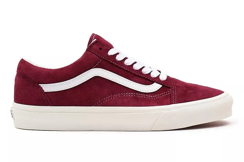 shoes Vans Old Skool - Pig Suede/Pomegranate/Snow White