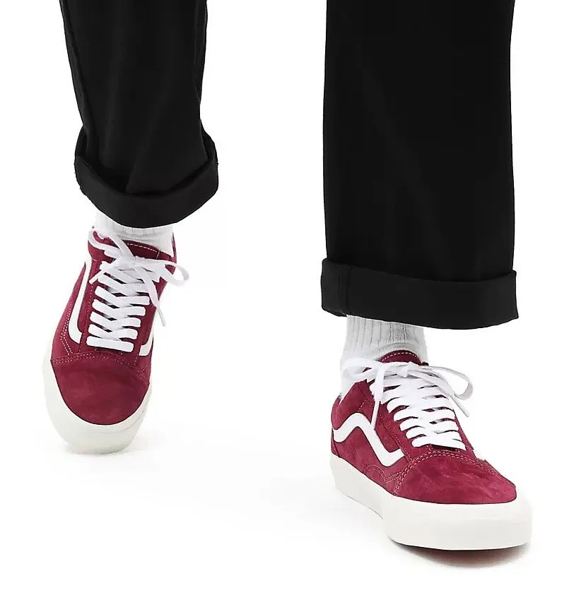 shoes Vans Old Skool - Pig Suede/Pomegranate/Snow White