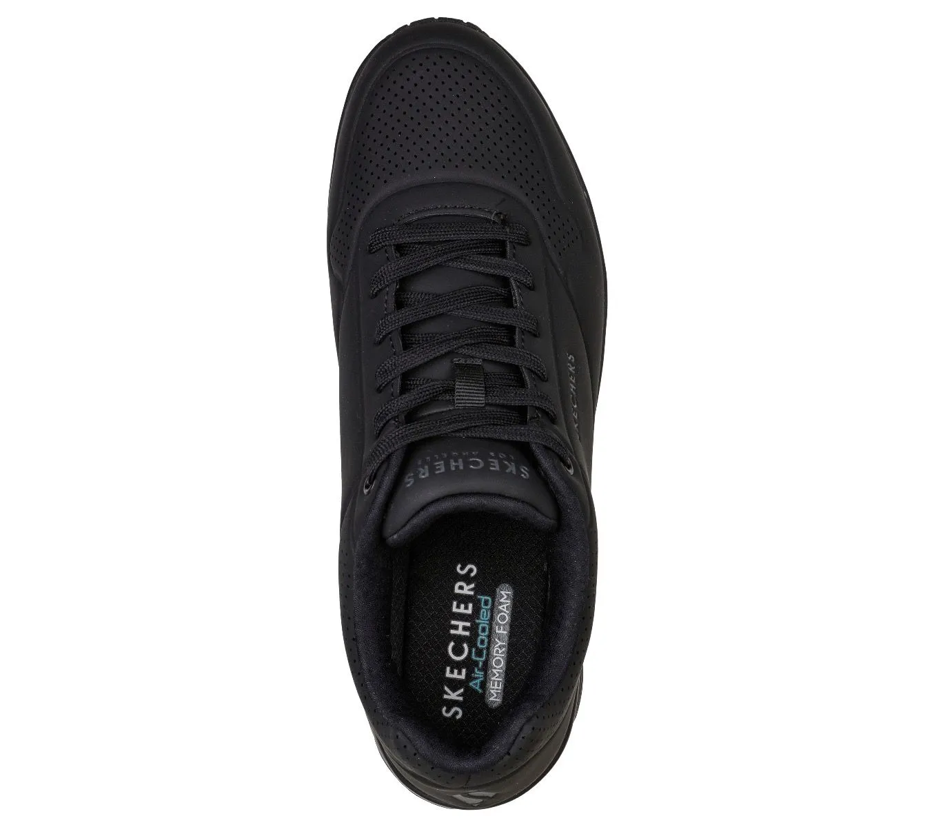 Skechers Uno Stand On Air Trainers All Black Durabuck