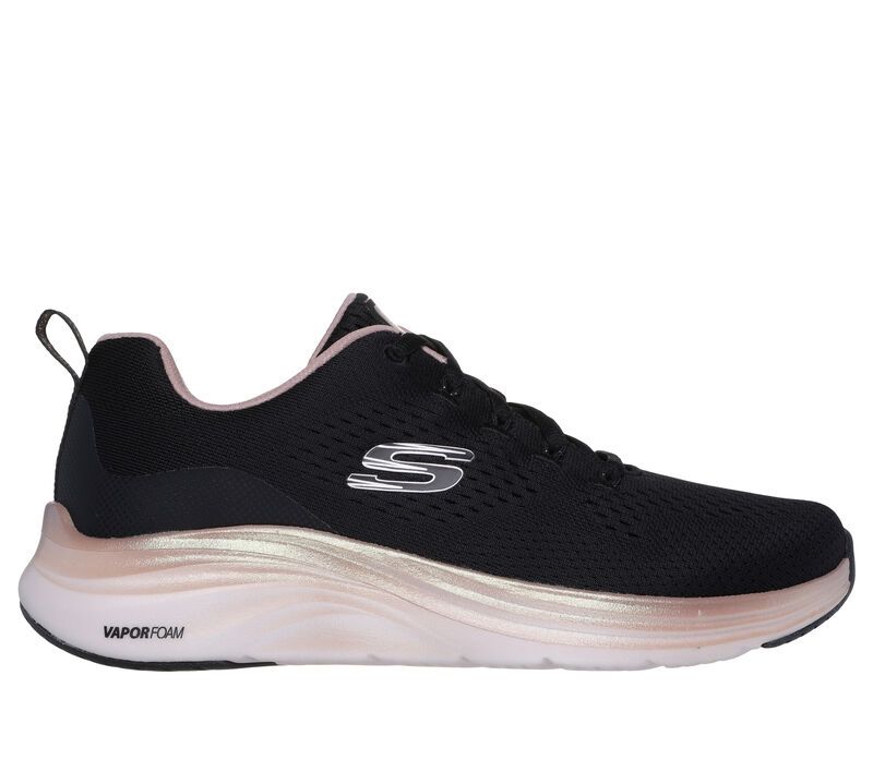 SNEAKERS SKECHERS DONNA VAPOR FOAM - MIDNIGHT GLIMMER BLACK/ROSE/GOLD 150025 BKRG