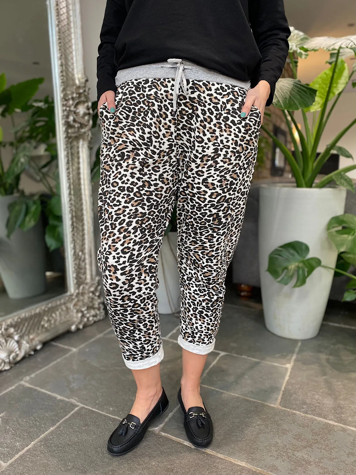 Stone Printed Leopard Joggers