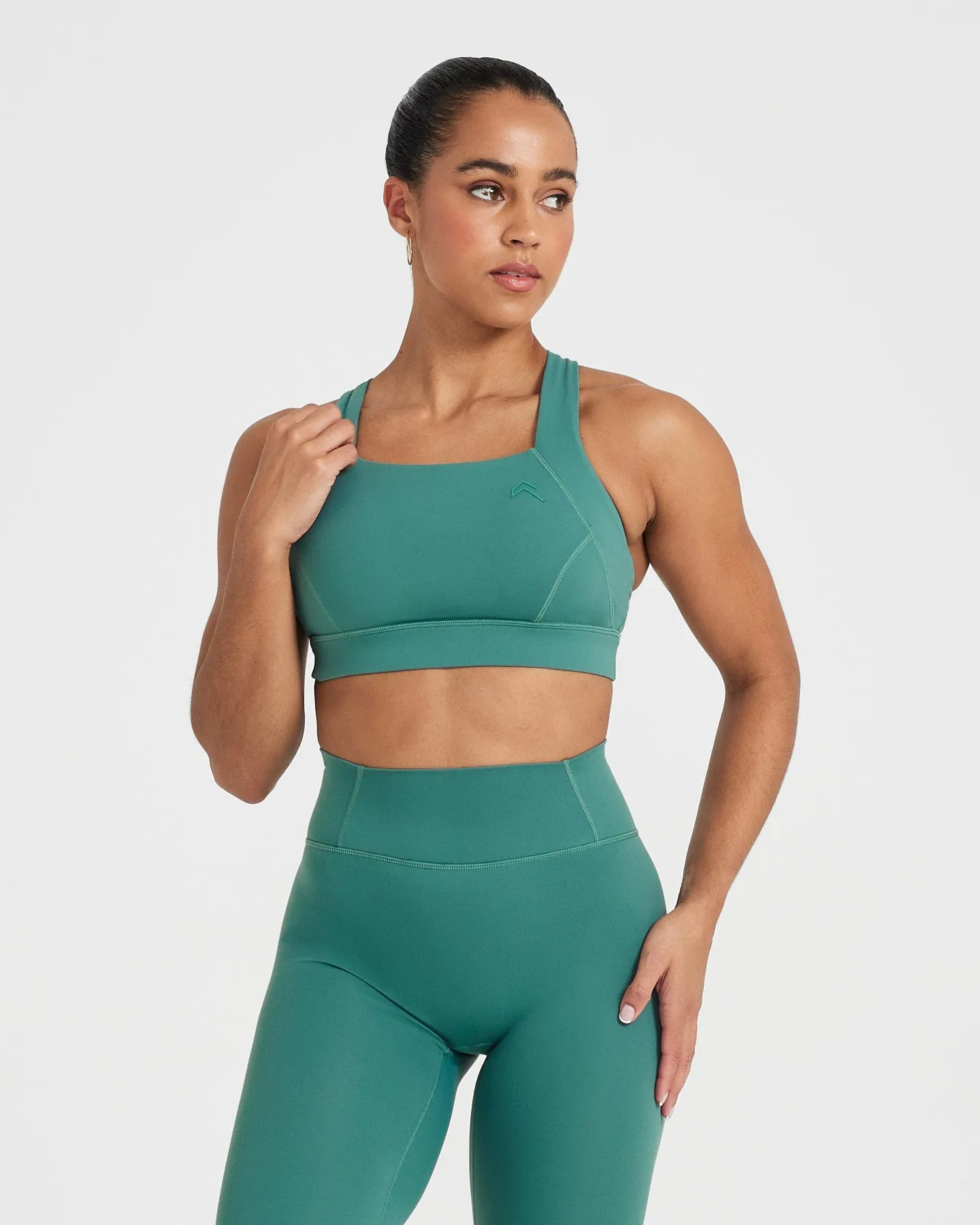 Timeless Wide Strap Sports Bra | Mineral Green