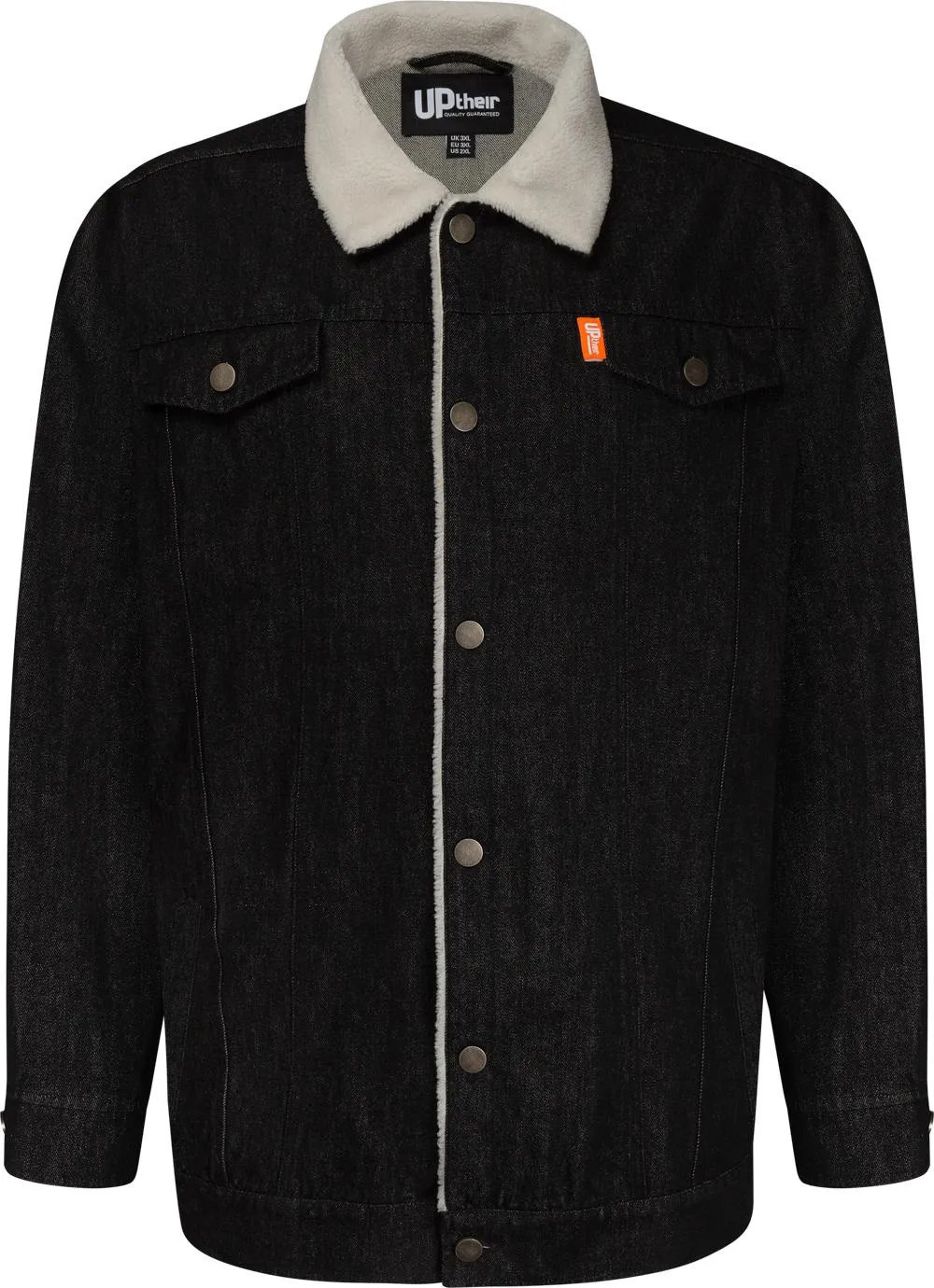 Uptheir Ballan Sherpa Lined Trucker Jacket - Black