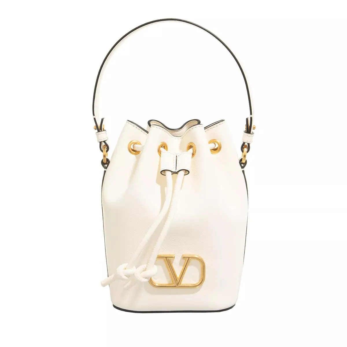 Valentino Garavani  V-Logo Signature Mini Bucket White