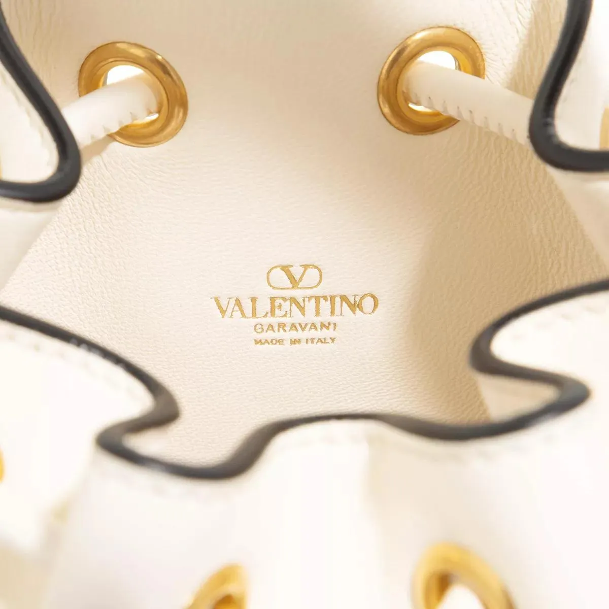 Valentino Garavani  V-Logo Signature Mini Bucket White