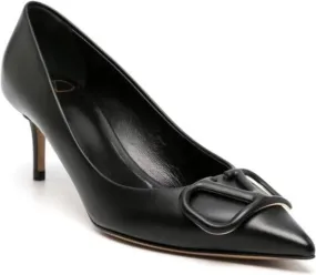 Valentino Garavani VLogo 60mm leather slingback pumps Black