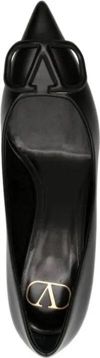 Valentino Garavani VLogo 60mm leather slingback pumps Black