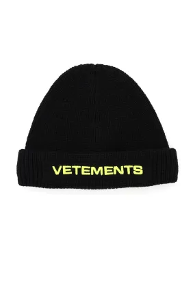 Vetements Logo Embroidered Knit Beanie