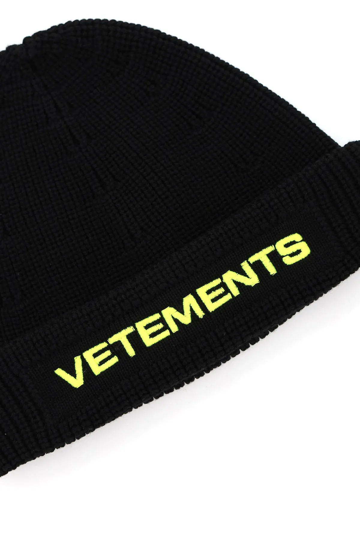 Vetements Logo Embroidered Knit Beanie