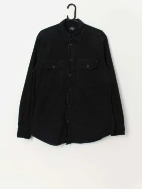 Vintage Superga corduroy shirt in black with two chest pockets – Medium