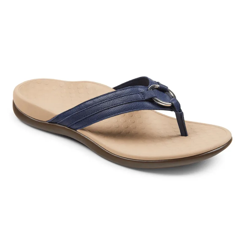 Vionic Women's Tide Aloe Toe Post Leather Sandal with Concealed Orthotic Arch Support