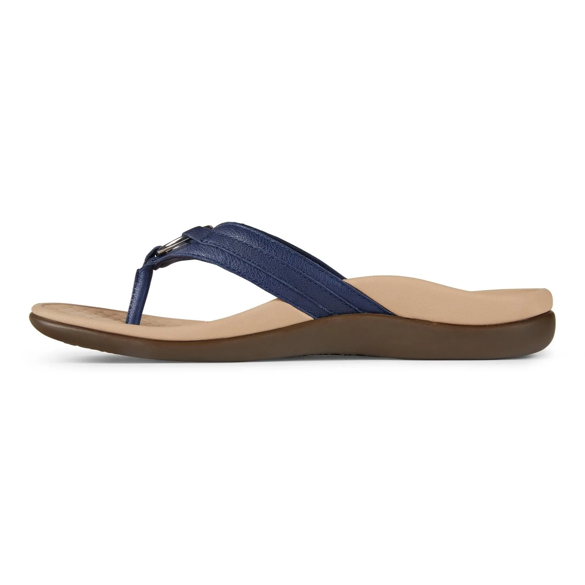 Vionic Women's Tide Aloe Toe Post Leather Sandal with Concealed Orthotic Arch Support