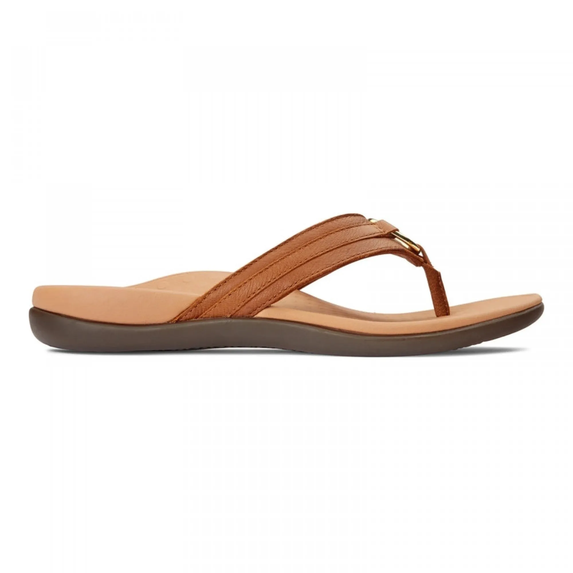 Vionic Women's Tide Aloe Toe Post Leather Sandal with Concealed Orthotic Arch Support