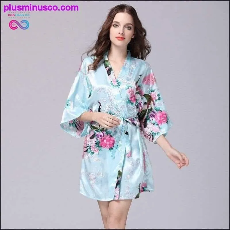 Women Faux Silk Robe Satin Wedding Bride Robe Large Size