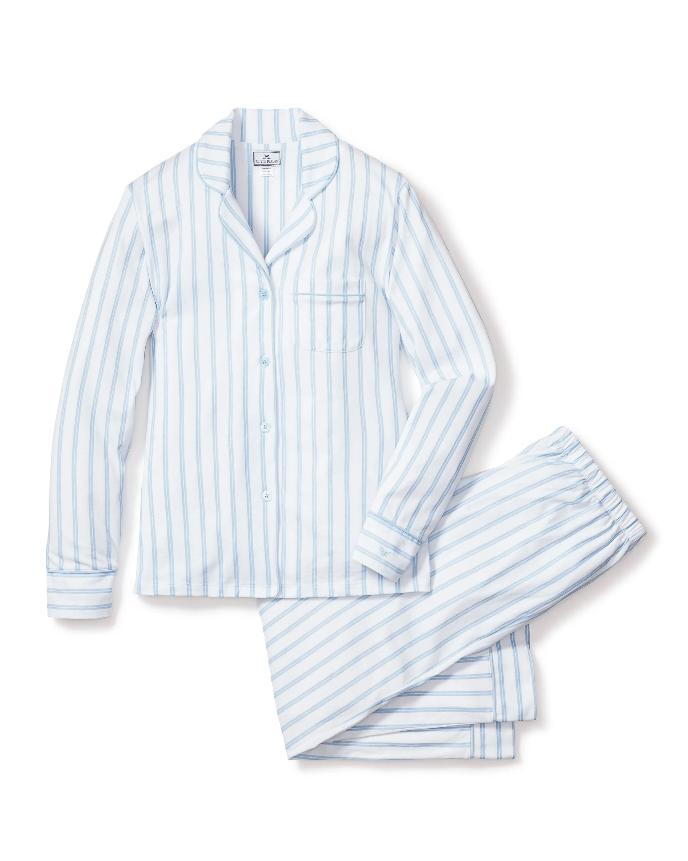 Women's Pima Pajama Set | Periwinkle Stripe