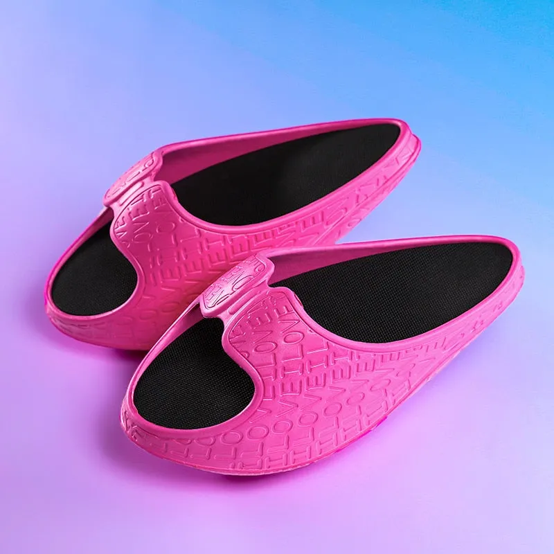 Women's Summer Style Solid Color Slide Slippers for Outdoor and Fitness